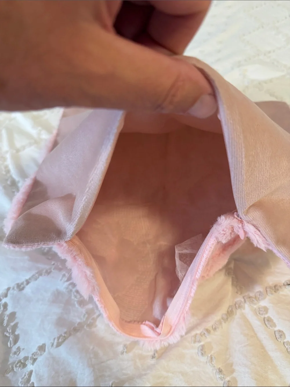 Pink Textured Bunny Pillow Covers - Set of 2 nwot
